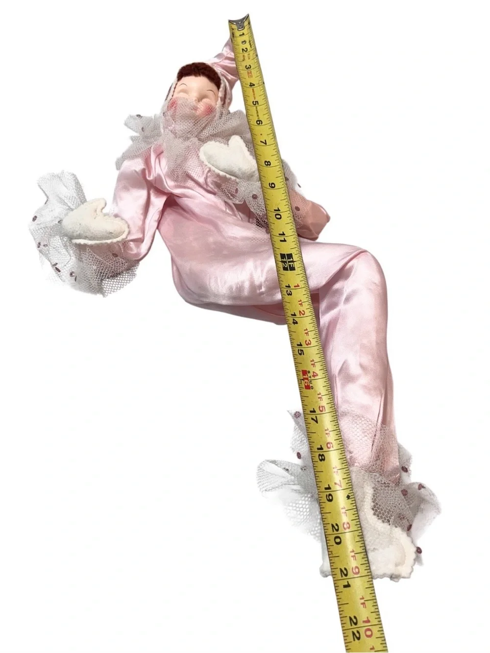 Vtg 1950s Boudoir Pierrot Posable Shelf Sitter Pixie Jester Doll Collectible - Picture 8 of 8